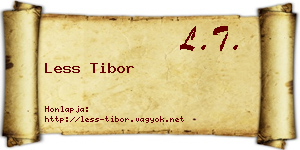 Less Tibor névjegykártya